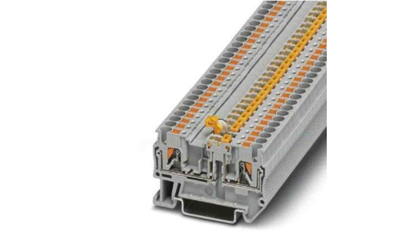 Phoenix Contact PTC Series Grey Knife Disconnect Terminal Block, Push In Termination