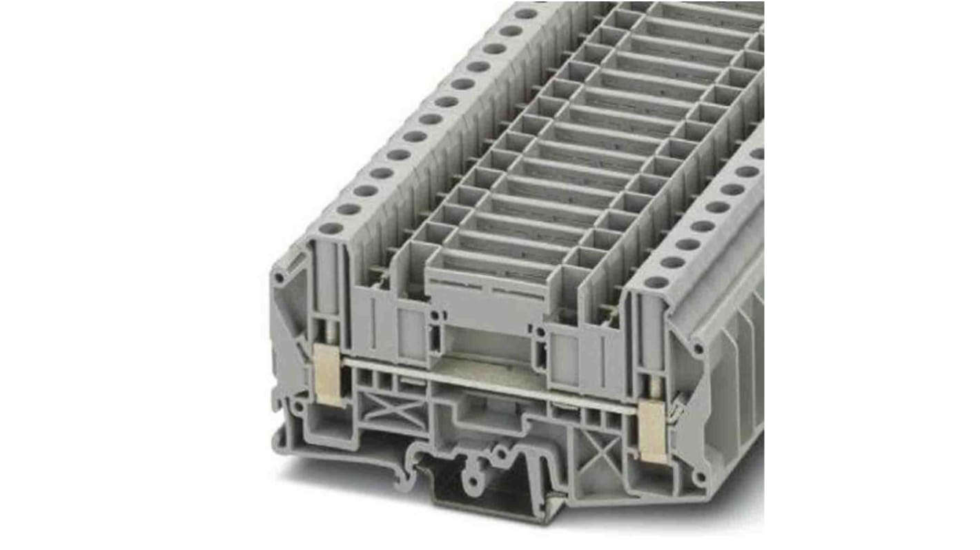 Phoenix Contact UTD 6 Series Grey Feed Through Terminal Block, 0.2 → 10mm², Screw Termination