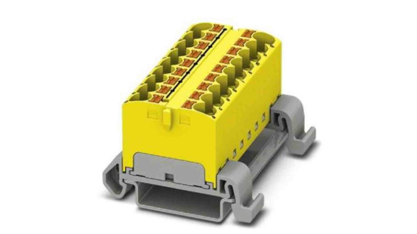 Phoenix Contact Distribution Block, 18 Way, 0.2 → 6mm², 32A, 800 V, Yellow