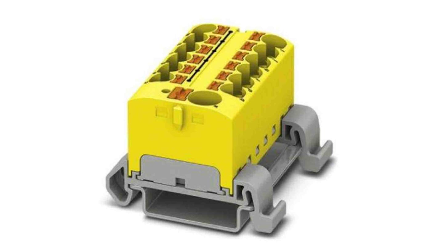 Phoenix Contact Distribution Block, 13 Way, 0.2 → 6mm², 32A, 800 V, Yellow