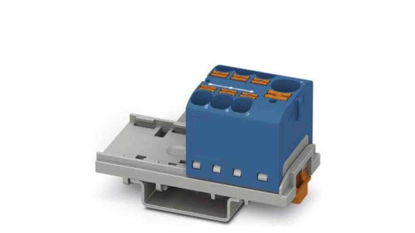 Phoenix Contact Distribution Block, 7 Way, 0.2 → 6mm², 32A, 450 V, Blue