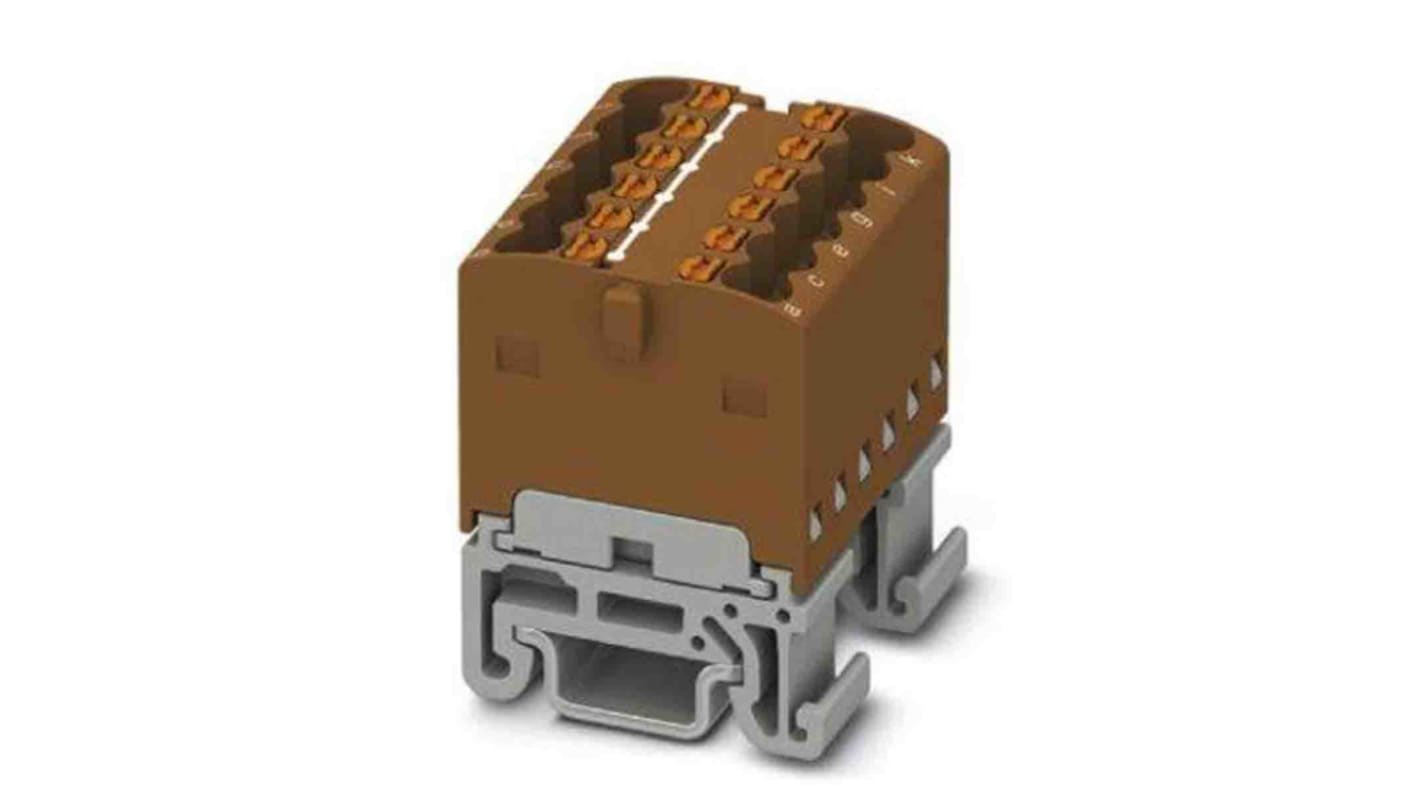 Phoenix Contact Distribution Block, 12 Way, 2.5mm², 17.5A, 500 V, Brown