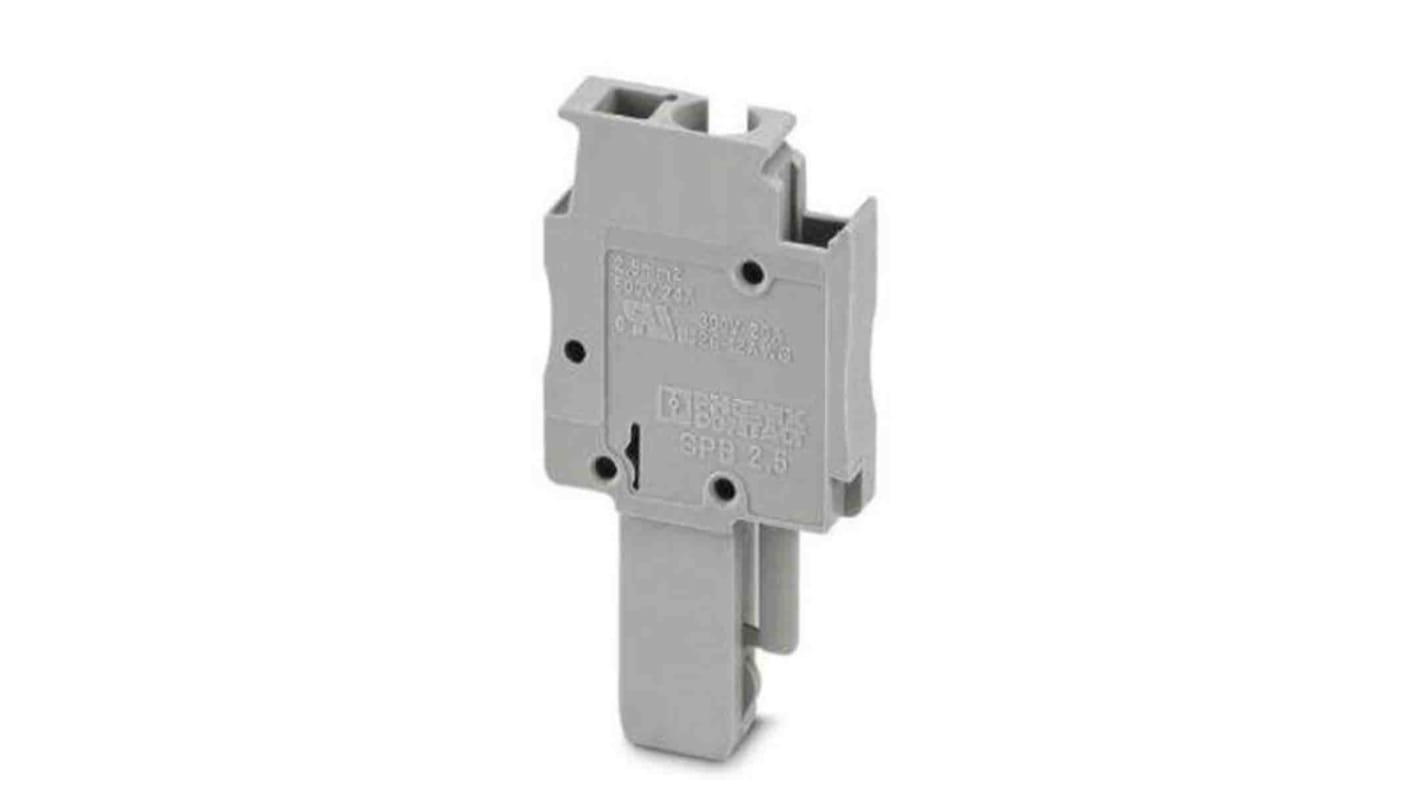 Phoenix Contact, 5.2mm Pitch, Combi Pluggable Solutions, 1 Way, Pluggable Terminal Block, Plug, DIN Rail, Spring Cage