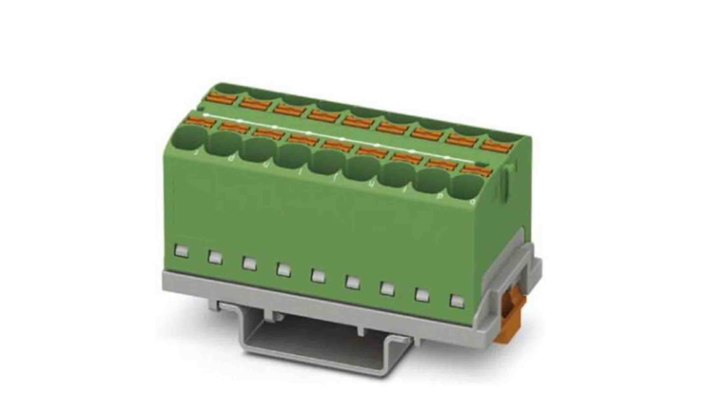 Phoenix Contact Einsteck Verteilerblock 18-polig , 24 bis 10 AWG, 32A / 800 V, 0.2 → 6mm², Polyamid, IP20