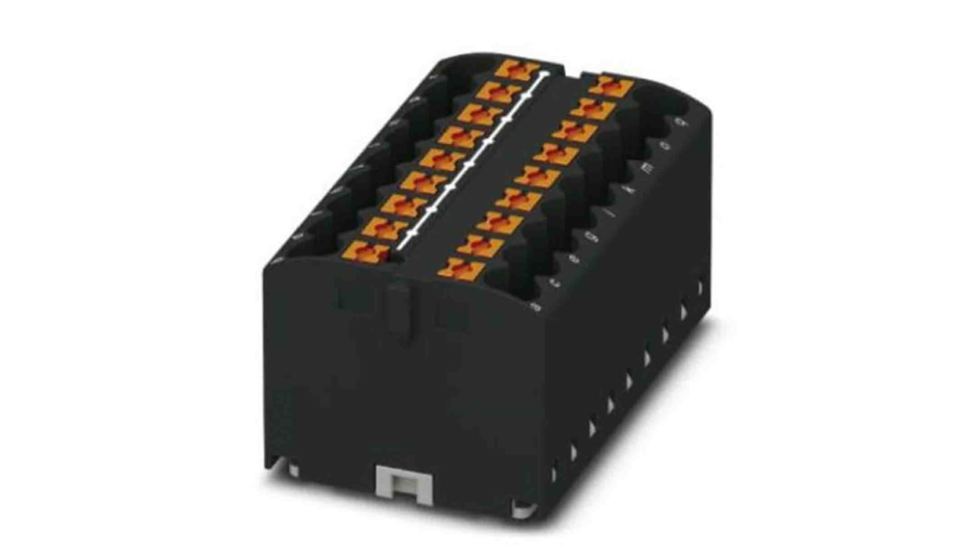 Phoenix Contact Distribution Block, 18 Way, 0.14 → 4mm², 24A, 450 V, Black