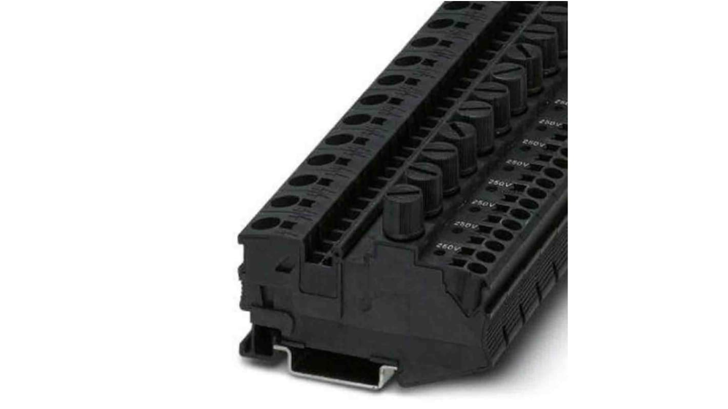 Phoenix Contact 3034264 DT Series Black, Single-Level, Fused