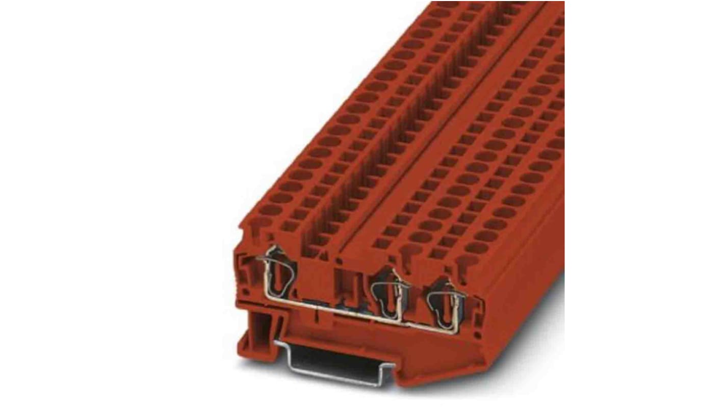 Phoenix Contact ST 4 Series Red Feed Through Terminal Block, 0.08 → 6mm², Spring Clamp Termination, ATEX, IECEx