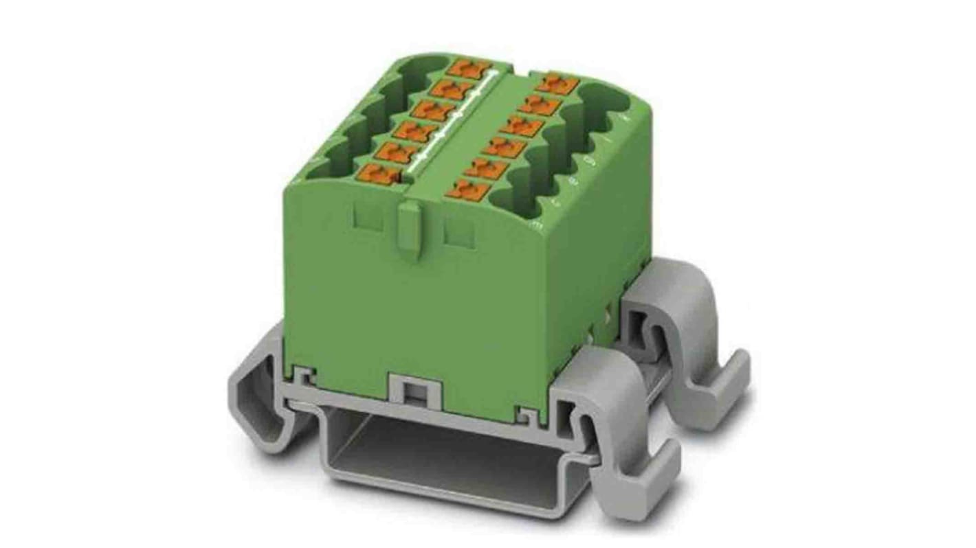 Bloque de distribución, 12 vías, 24A, 690 V