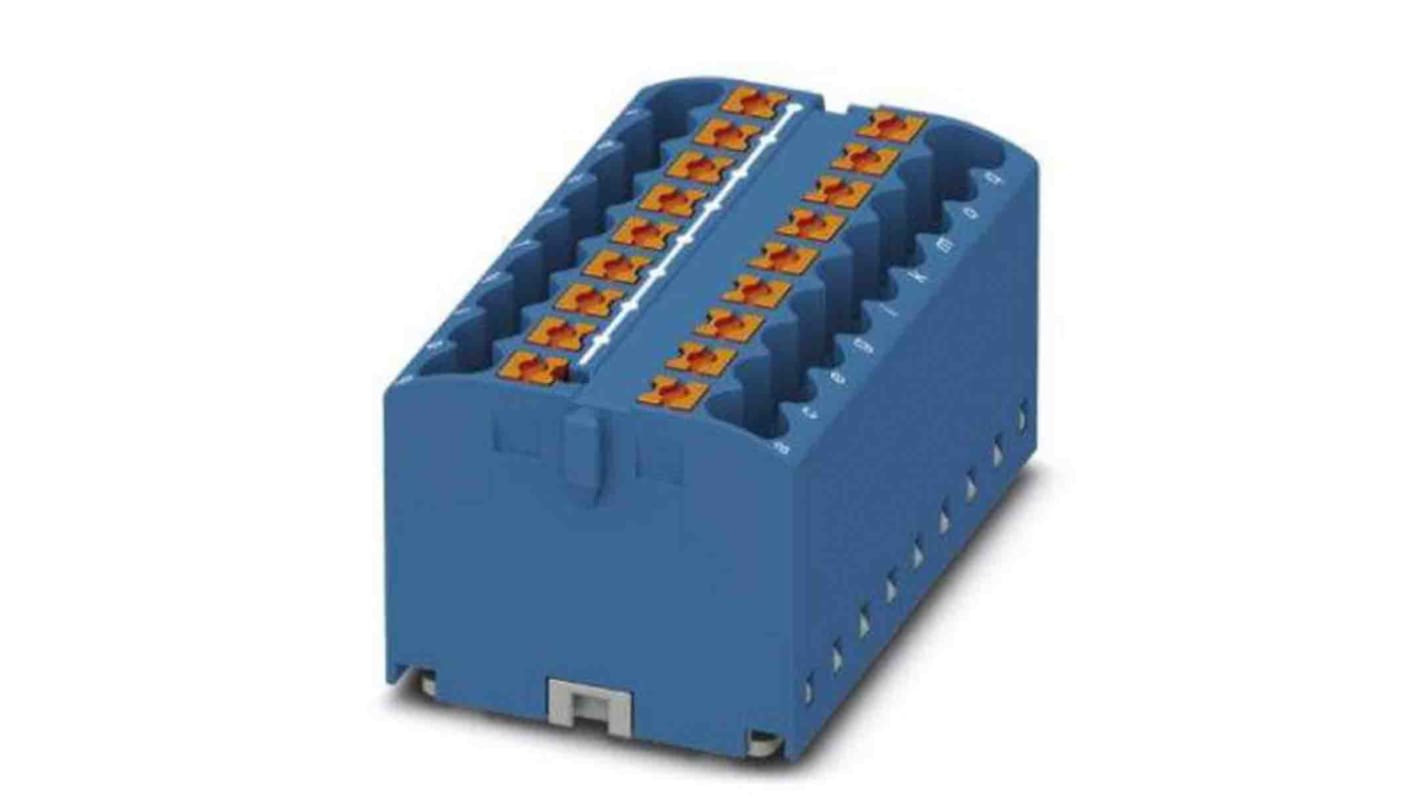 Phoenix Contact Distribution Block, 18 Way, 4mm², 24A, 450 V, Blue