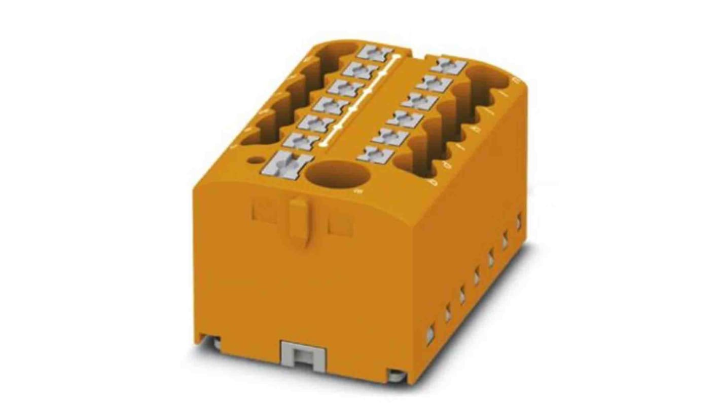 Phoenix Contact Distribution Block, 13 Way, 0.14 → 4mm², 24A, 450 V, Orange