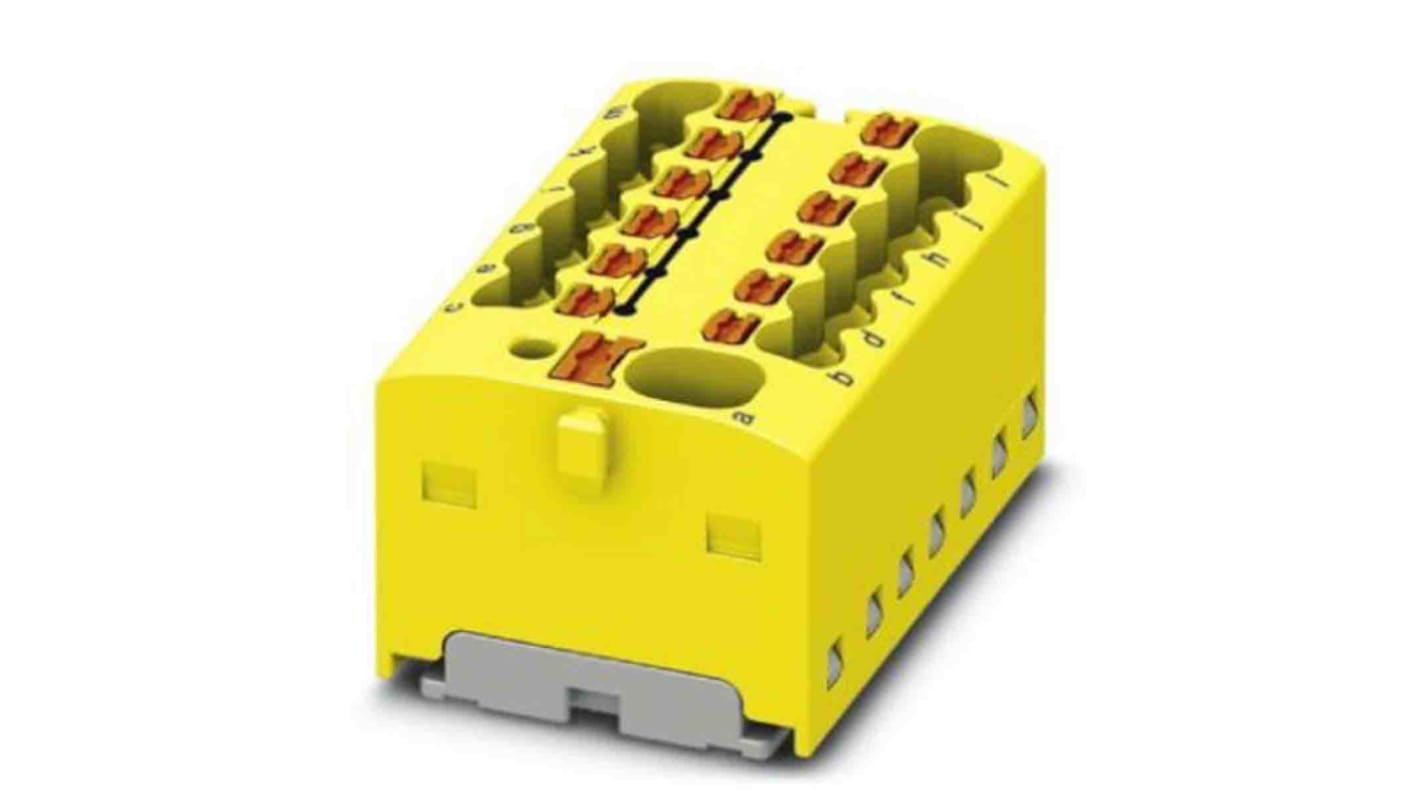 Phoenix Contact Distribution Block, 13 Way, 2.5mm², 17.5A, 450 V, Yellow