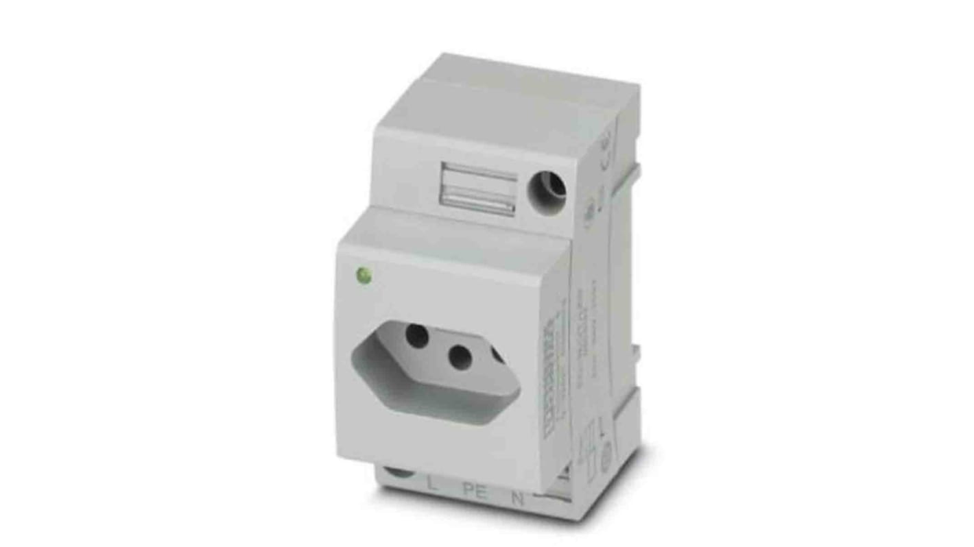 Prise secteur Femelle Phoenix Contact, 250 V, 20A, Rail DIN