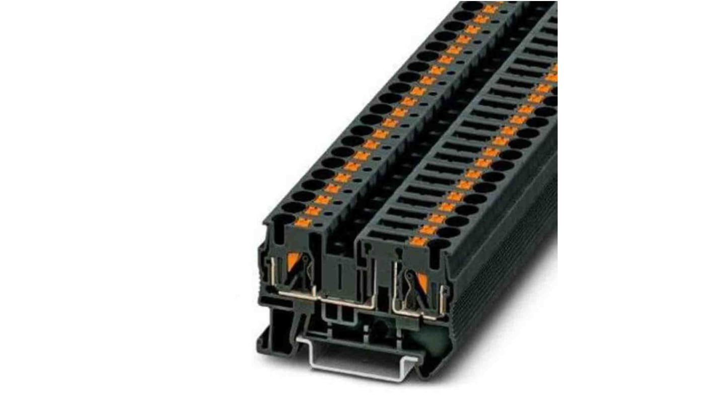 Phoenix Contact PT Series Black Disconnect Terminal Block, Push In Termination