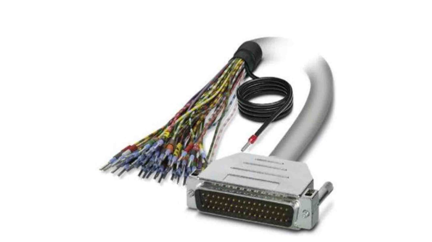 Phoenix Contact Male 50 Pin D-sub Unterminated Serial Cable, 1.5m, D50SUB Series