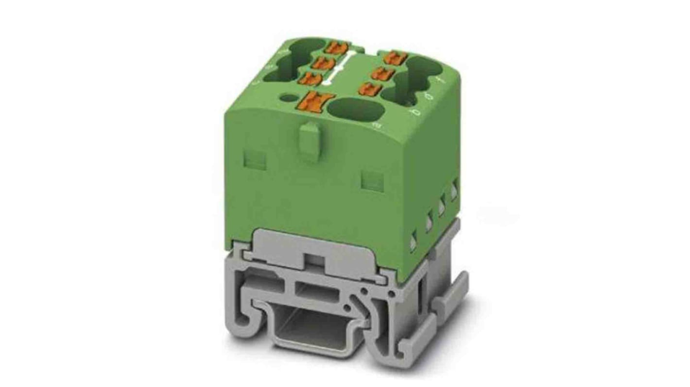 Bloque de distribución, 7 vías, 17.5A, 500 V