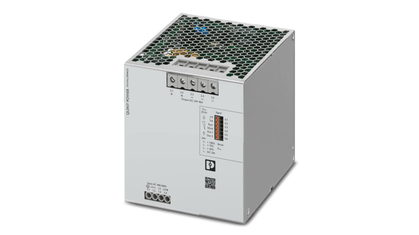 Alimentatore a montaggio su guida DIN Phoenix Contact, 24V cc, 40A, 400 → 500V ca, 960W
