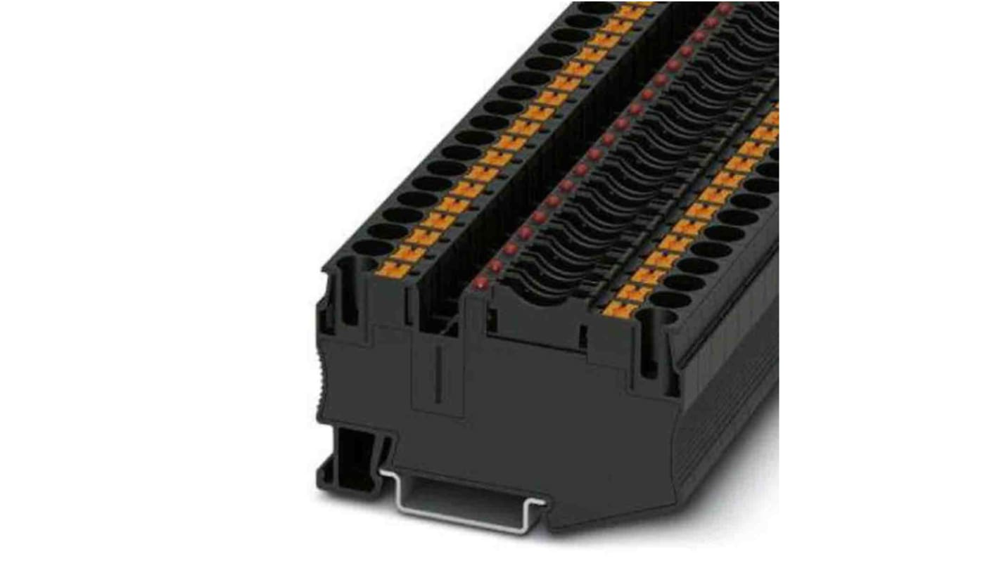 Phoenix Contact 3212175 PT Series Black, Single-Level, Fused