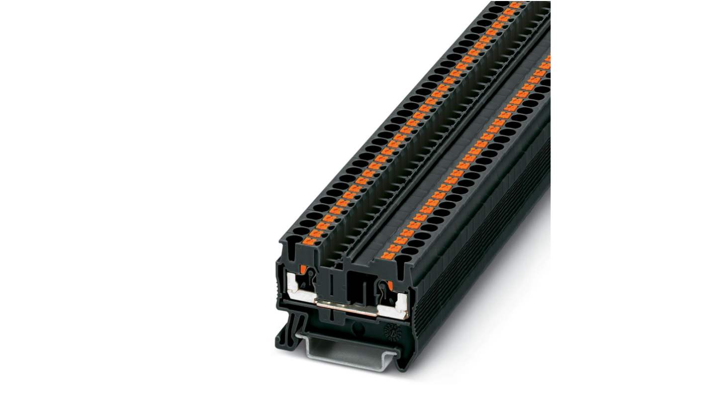 Phoenix Contact 直通式接线端子, 24A, 800 V, 0.14 → 4mm²CSA, 推入式端接, 黑色, PT 2,5系列, PT 2,5 BK