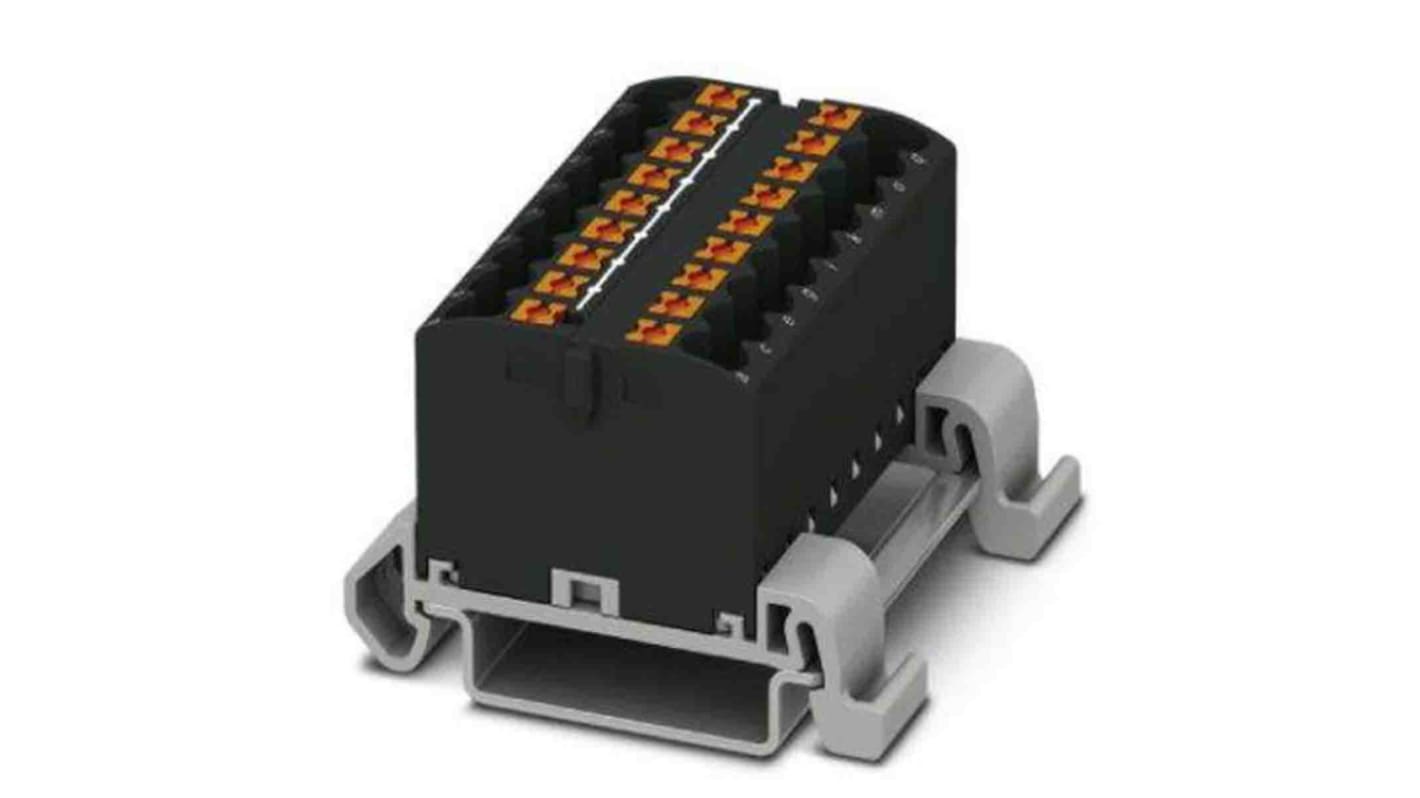 Phoenix Contact Distribution Block, 18 Way, 4mm², 24A, 690 V, Black