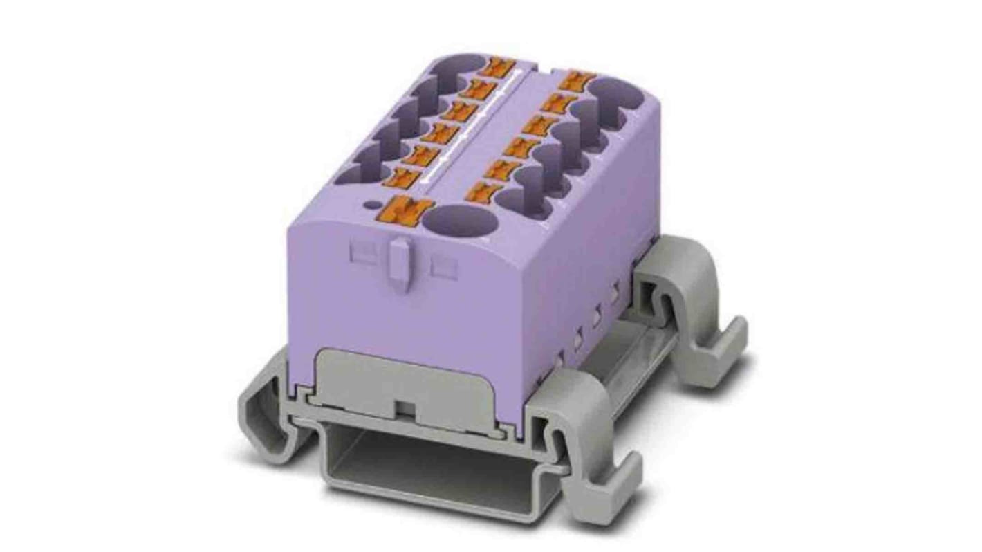 Phoenix Contact Distribution Block, 13 Way, 0.2 → 6mm², 32A, 800 V, Violet