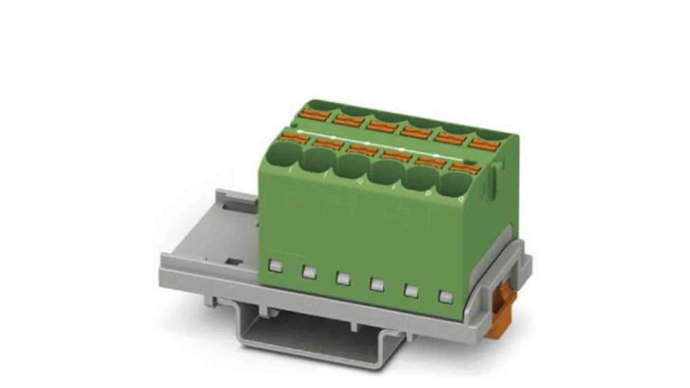 Phoenix Contact Einsteck Verteilerblock 12-polig , 24 bis 10 AWG, 32A / 800 V, 0.2 → 6mm², Polyamid, IP20