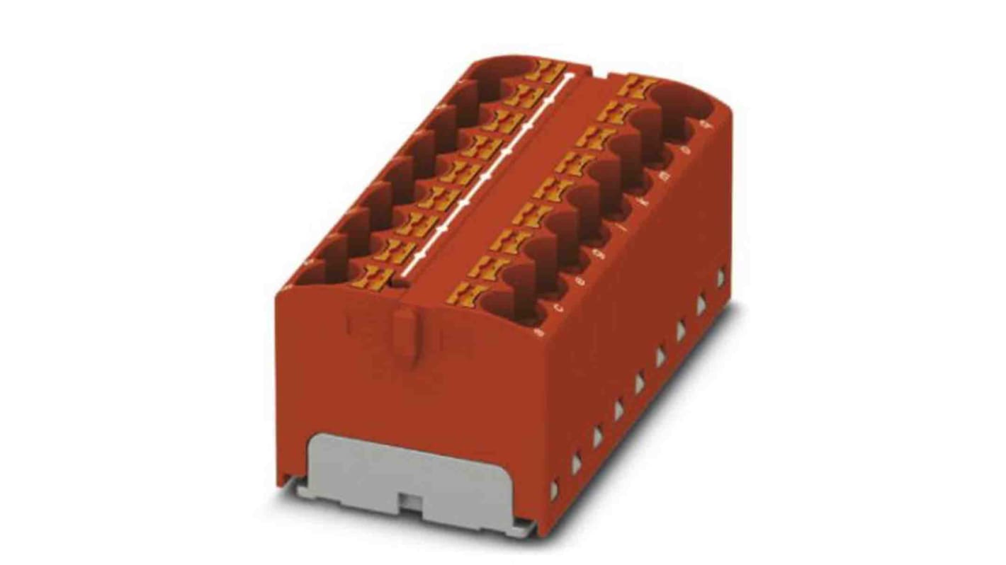 Phoenix Contact Distribution Block, 18 Way, 0.2 → 6mm², 32A, 450 V, Red