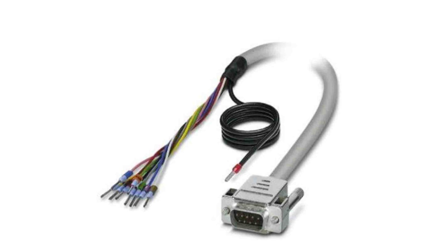 Phoenix Contact Male 9 Pin D-sub to Male Unterminated Serial Cable, 2m PVC, D9SUB Series