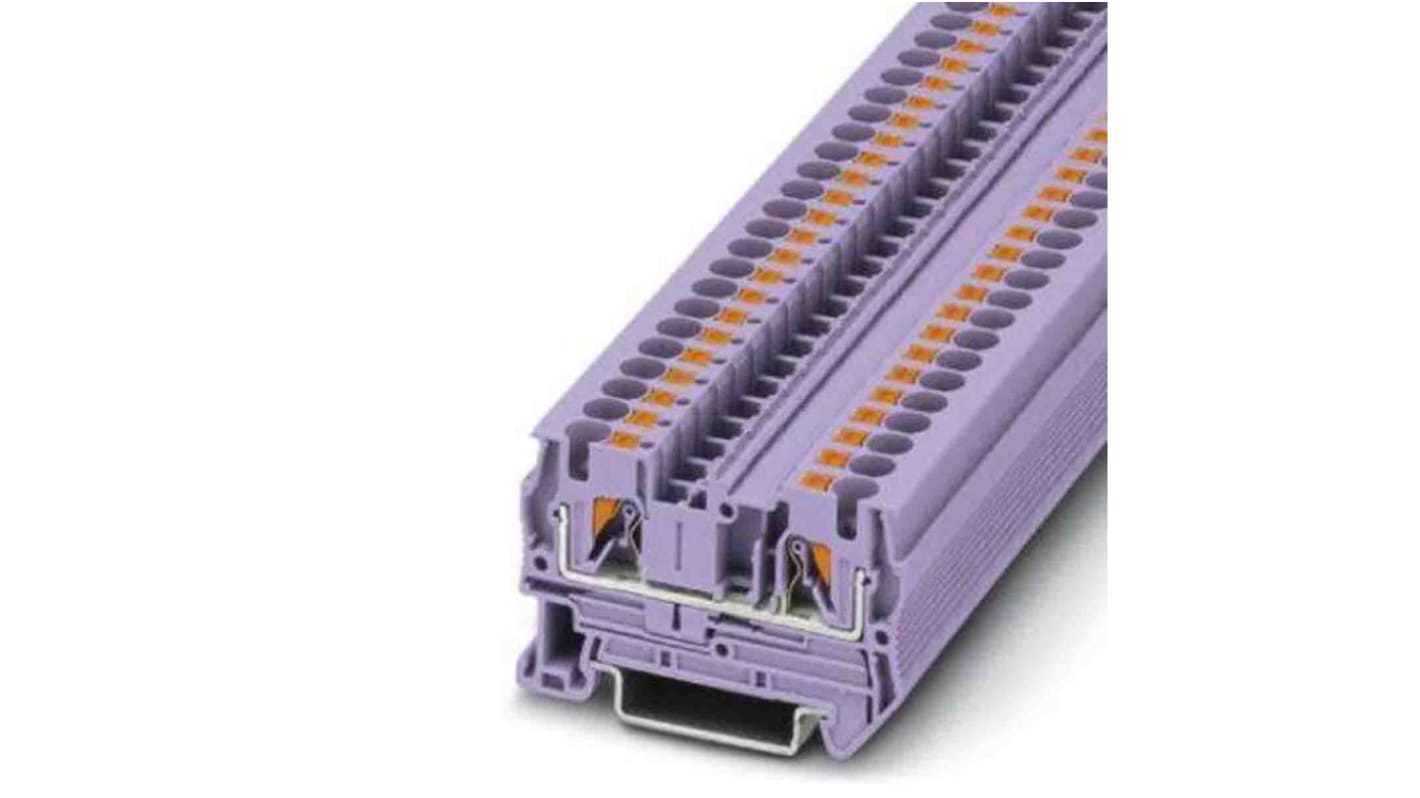 Phoenix Contact 3211761 PT 4 Series Violet, 0.2 → 6mm², Push In Termination, ATEX, IECEx
