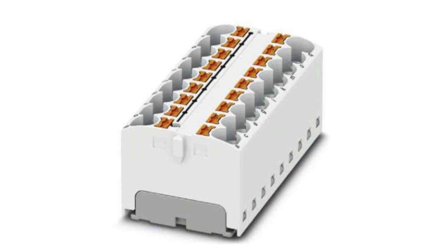 Bloque de distribución, 18 vías, 32A, 450 V