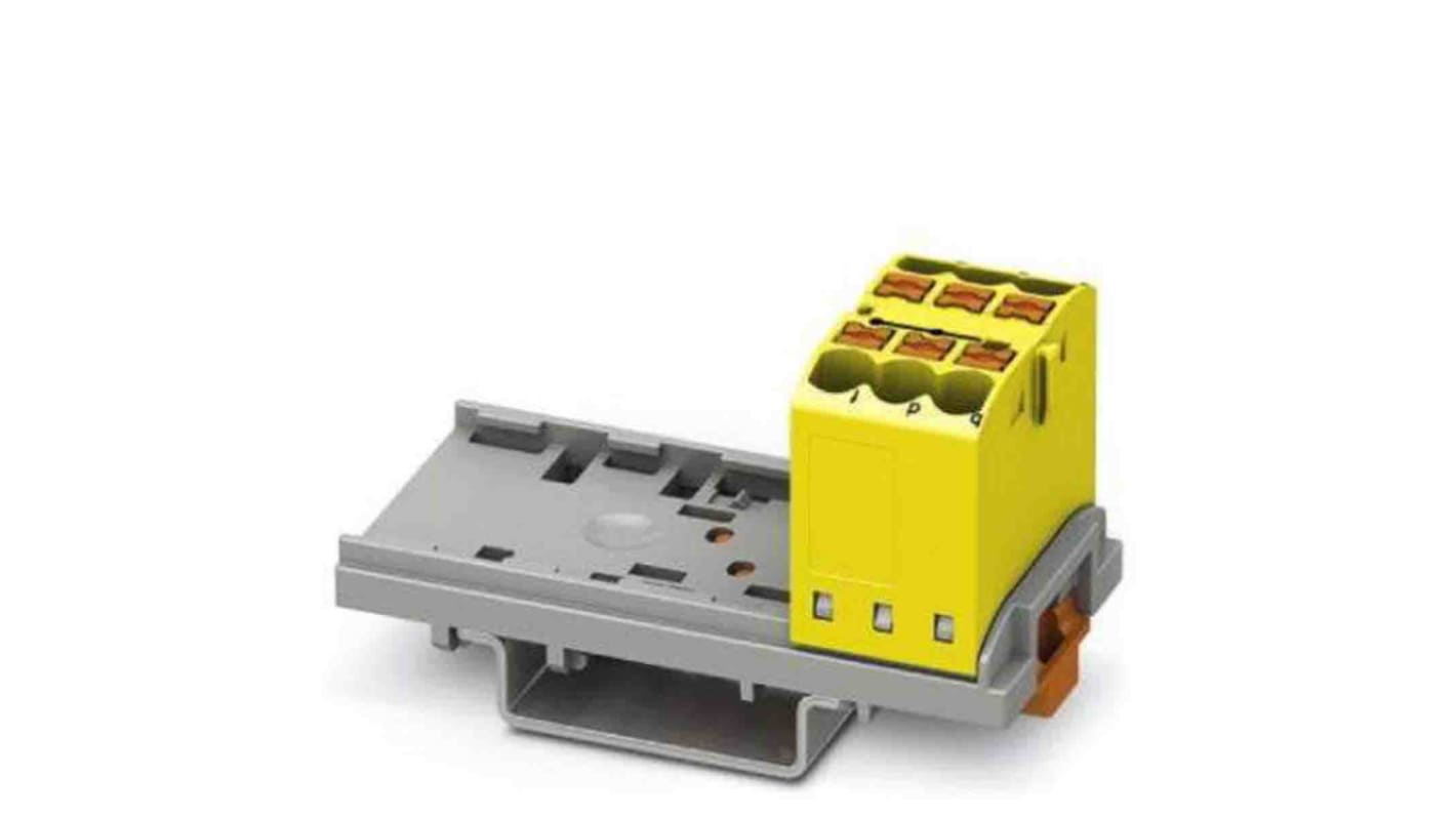 Phoenix Contact Distribution Block, 6 Way, 4mm², 24A, 690 V, Yellow