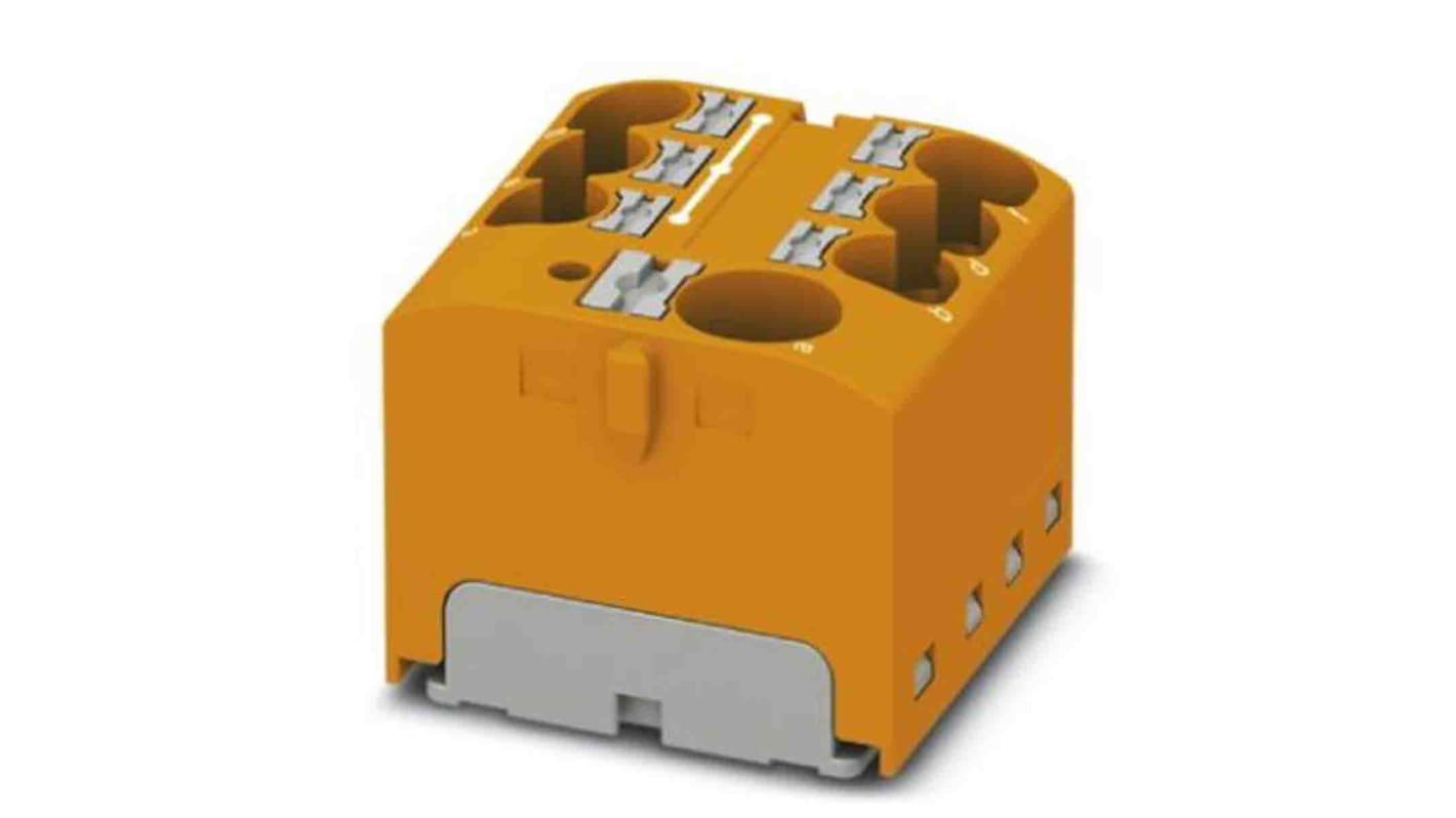 Bloc de distribution Phoenix Contact 7 voies, raccordement Enfichable, section de fils 10 AWG, 32A, 450 V