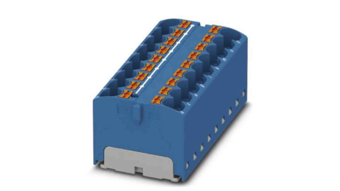 Phoenix Contact Distribution Block, 18 Way, 0.2 → 6mm², 32A, 450 V, Blue