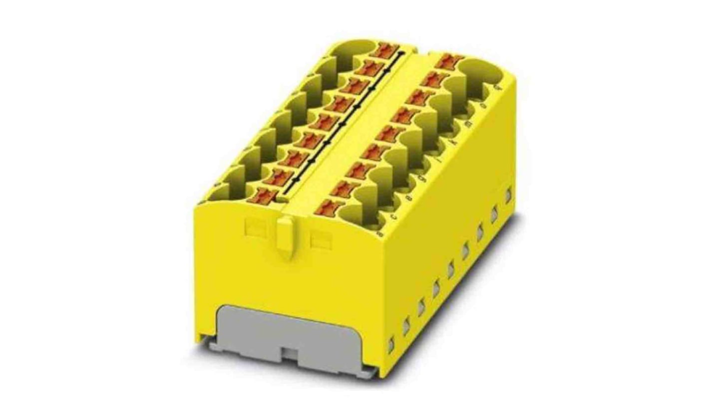 Phoenix Contact Distribution Block, 18 Way, 6mm², 32A, 450 V, Yellow