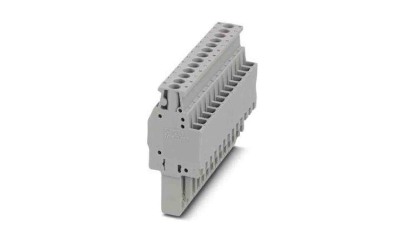 Phoenix Contact, Combi Pluggable Solutions, 13 Way, Pluggable Terminal Block, Plug, DIN Rail, Screw Termination, 3045525