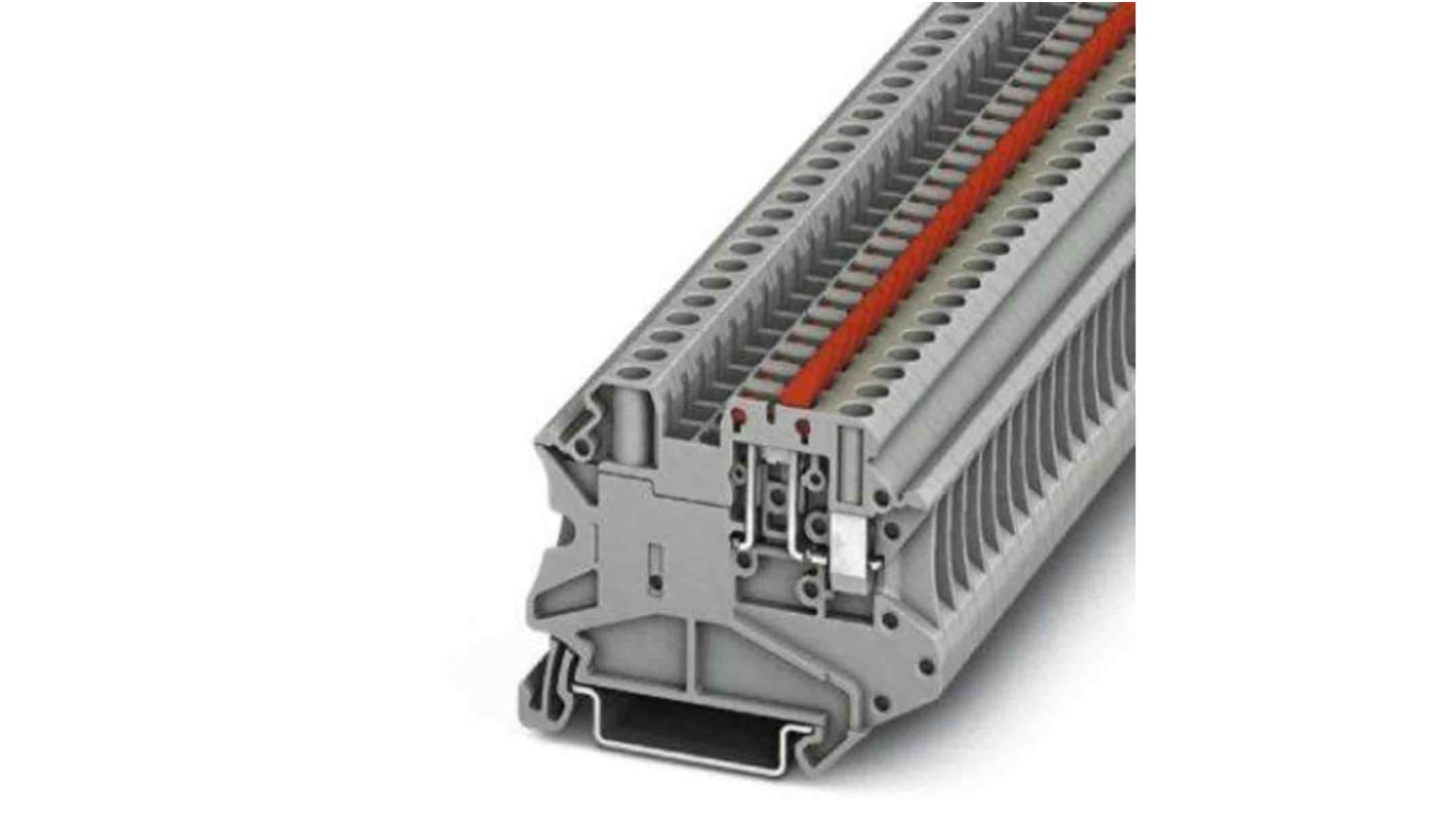 Phoenix Contact UT Series Grey Knife Disconnect Terminal Block, Screw Termination