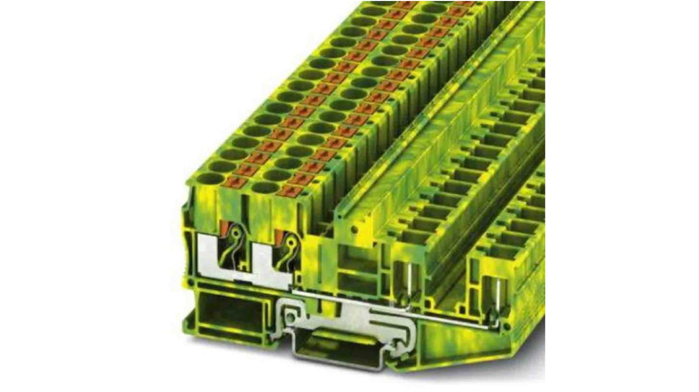 Phoenix Contact 4-Way Earth Terminal Block, 10mm², 20 → 8 AWG Wire, Push In