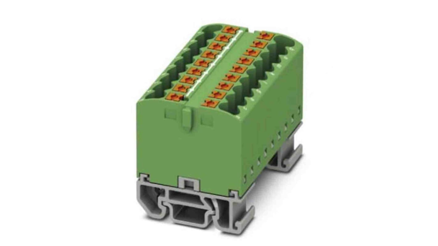 Bloque de distribución, 18 vías, 24A, 690 V