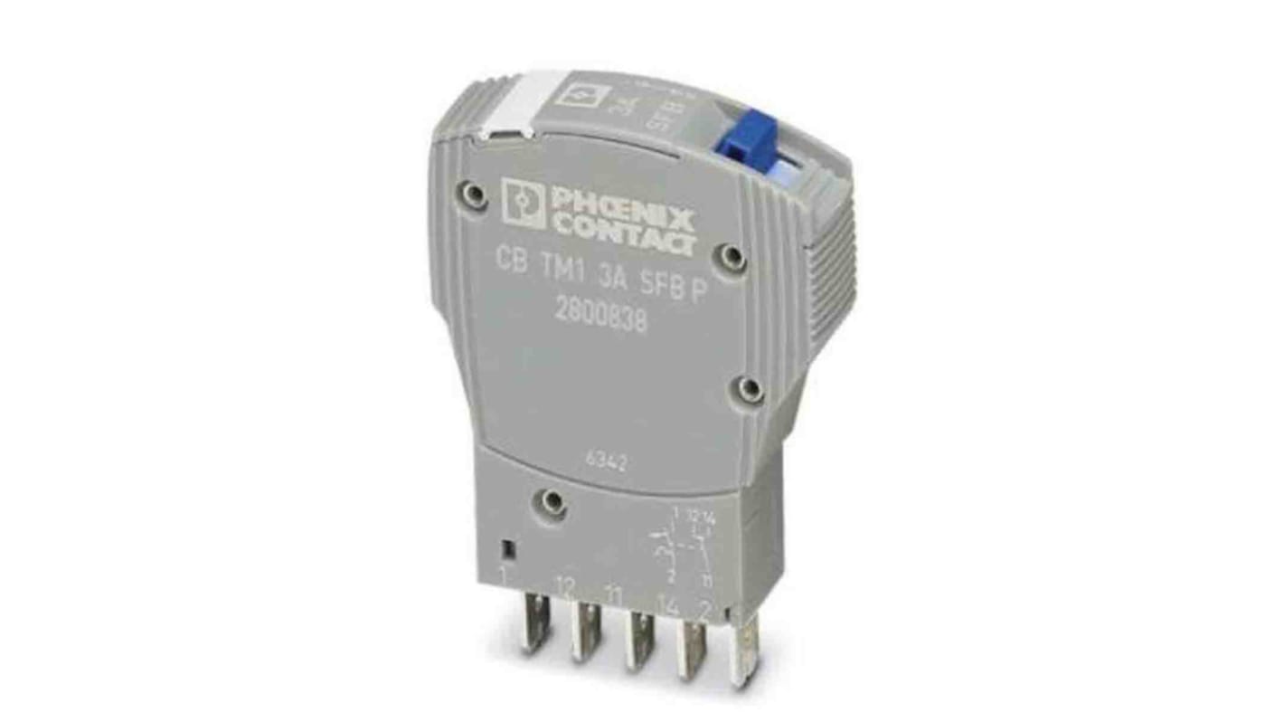 Phoenix Contact Trabtech Thermal Circuit Breaker - CB TM1  Single Pole 50V dc Voltage Rating, 3A Current Rating