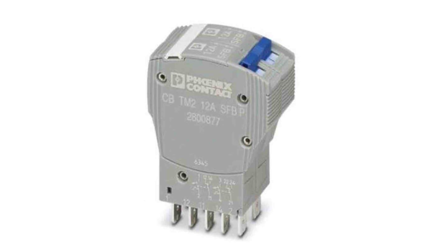 Phoenix Contact Trabtech Thermal Circuit Breaker - CB TM2 2 Pole 80V dc Voltage Rating, 12A Current Rating