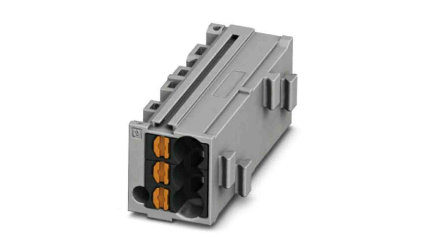 Phoenix Contact PTMC Series PTMC 1,5-3 /BK Pluggable Terminal Block, 17.5A, 14 → 26 AWG Wire, Push In Termination