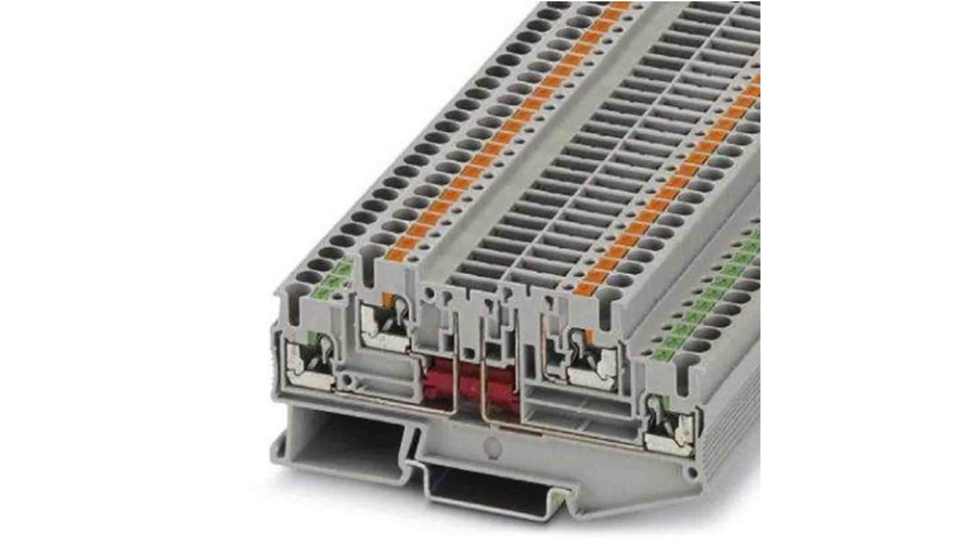 Phoenix Contact PTT Series Grey Disconnect Terminal Block, Push In Termination