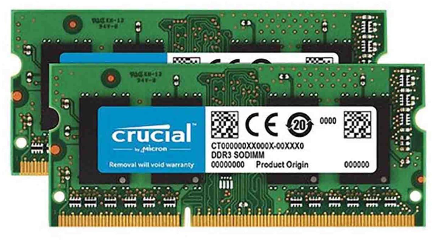 Crucial Arbeitsspeicher für Laptop, 8 GB, 1600MHz DDR3, Nein SODIMM