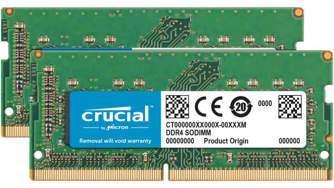 Crucial 笔记本内存, 16 GB, DDR4, 2666MHz, SODIMM插槽