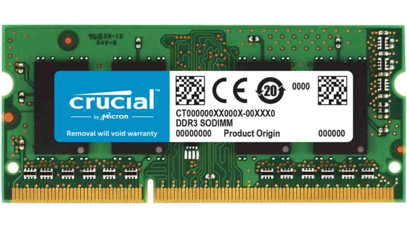 Crucial 4 GB DDR3 Laptop RAM, 1600MHz, SODIMM, 1.35V