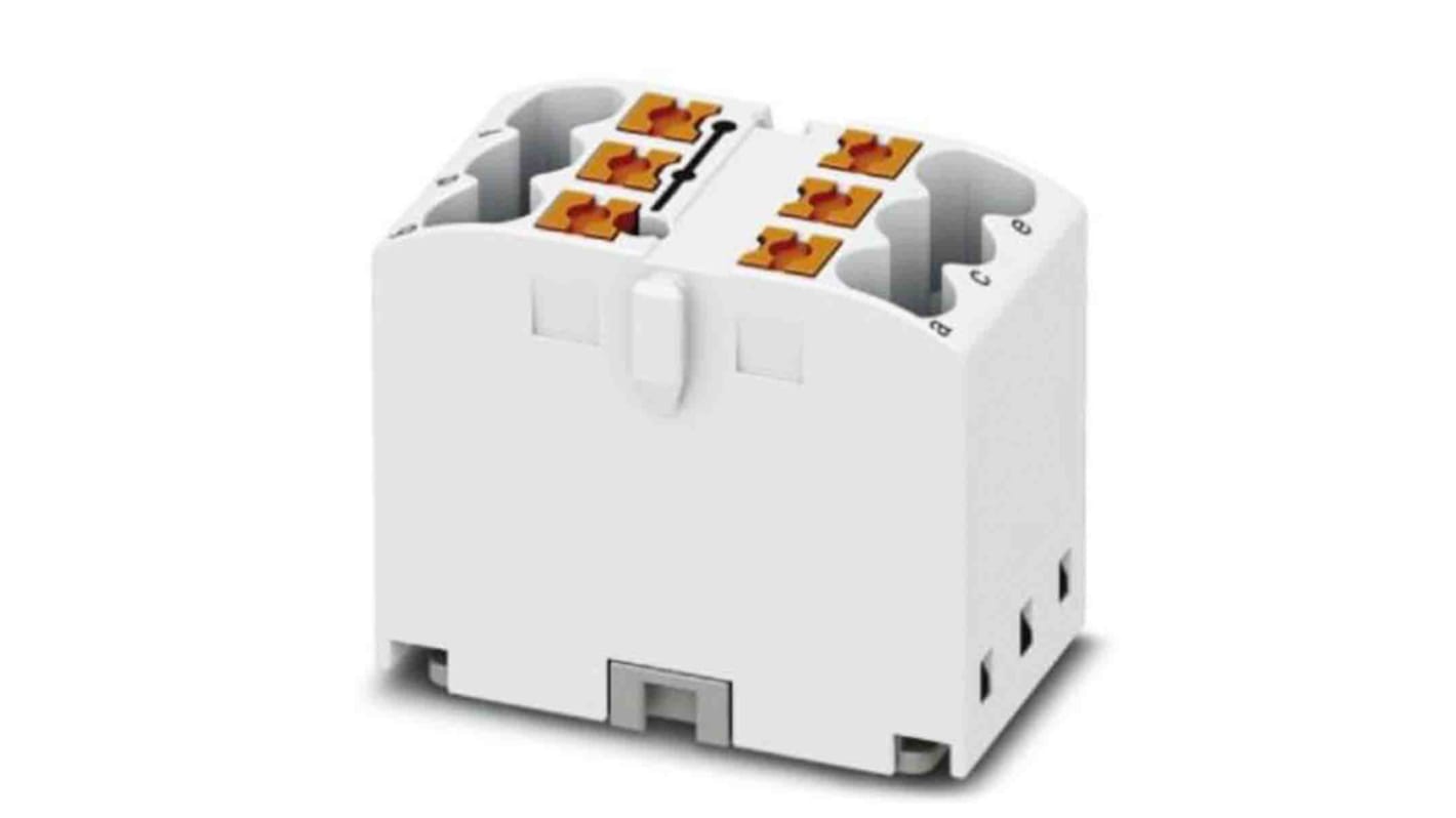 Phoenix Contact Distribution Block, 6 Way, 4mm², 24A, 450 V, White