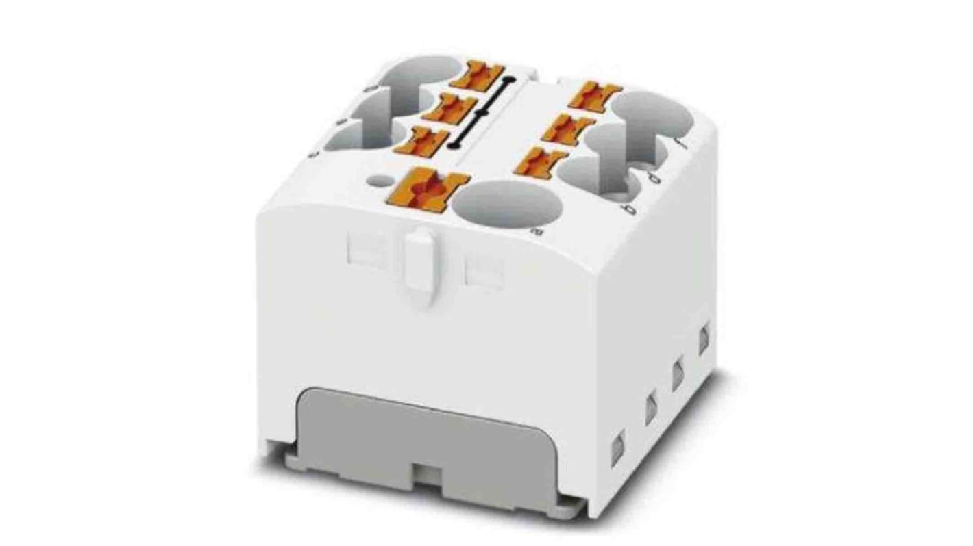 Phoenix Contact Distribution Block, 7 Way, 6mm², 32A, 450 V, White