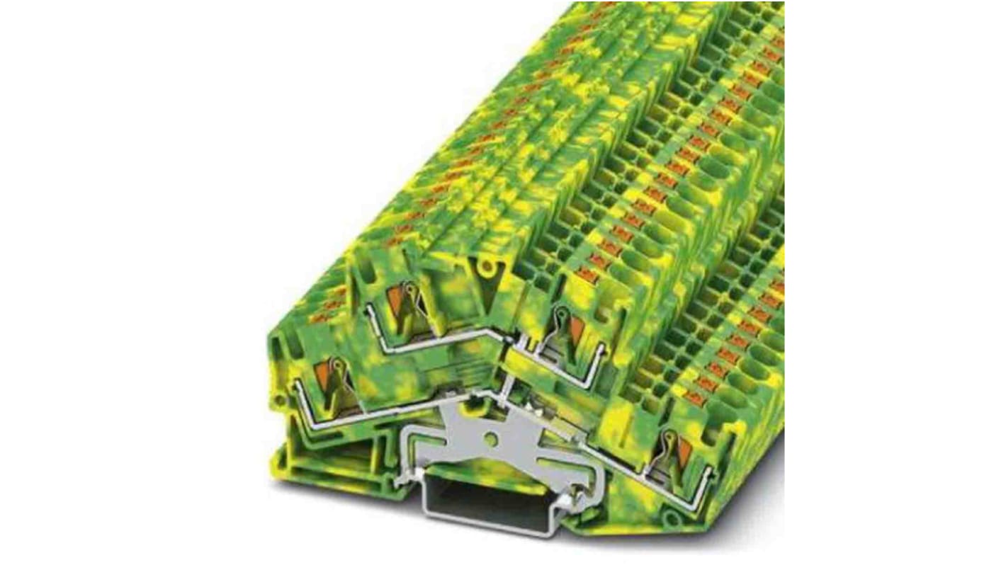 Phoenix Contact 3211841 PTTBS Series Green/Yellow, Push In Termination, ATEX, IECEx