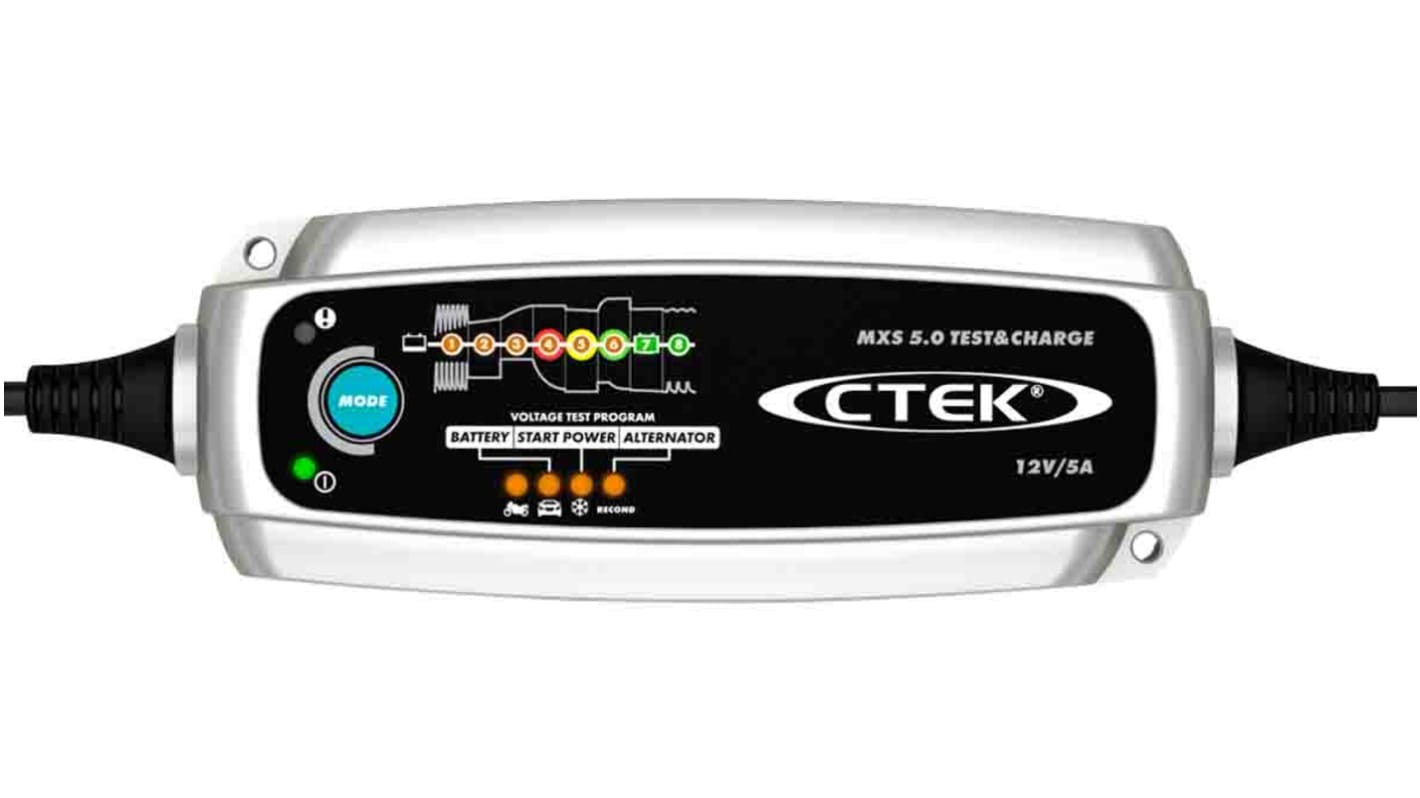 CTEK MXS 5.0 TEST&CHARGE Battery Charger For Lead Acid 12 V 14.4V 5A with UK plug