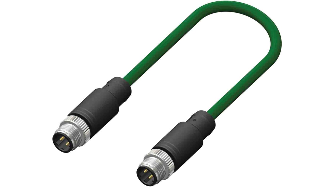 Cable de conexión RS PRO, con. A M12 Macho, 4 polos, con. B M12 Macho, 4 polos, cod.: D, long. 2m, 250 V, 4 A, IP67