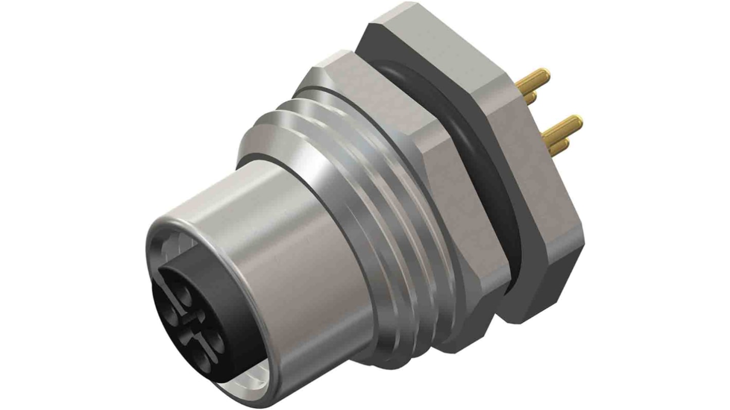 RS PRO Circular Connector, 4 Contacts, Rear Mount, M12 Connector, Socket, Female, IP67
